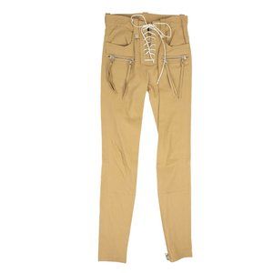 UNRAVEL PROJECT Beige Leather Skinny Lace Up Pants Size 26 $2240